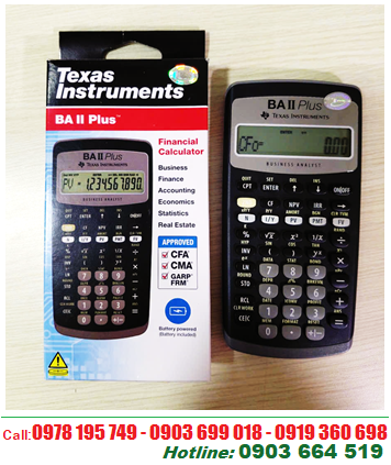 TEXAS BAII PLUS, Máy tính tài chánh thi CFA Texas Instruments BAII PLUS chính hãng (MẪU MỚI) /HÀNG CÓ SẲN